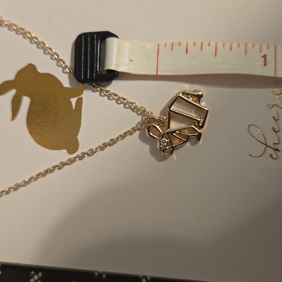 LC Lauren Conrad Gold Tone Origami Bunny Necklace NWT - Picture 6 of 8